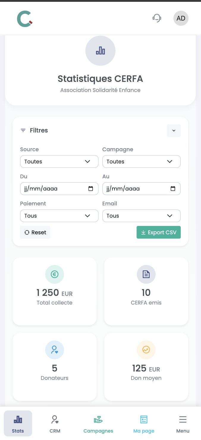 CerfApp sur mobile