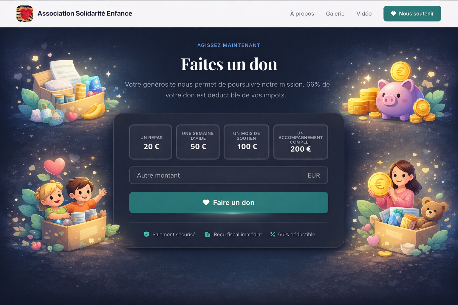 Site public d'une association CerfApp avec sa page de dons